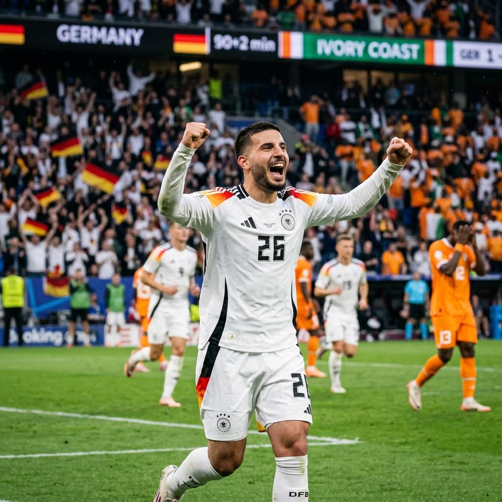 Alemania rescata 3 puntos en un partido épico ante Costa de Marfil